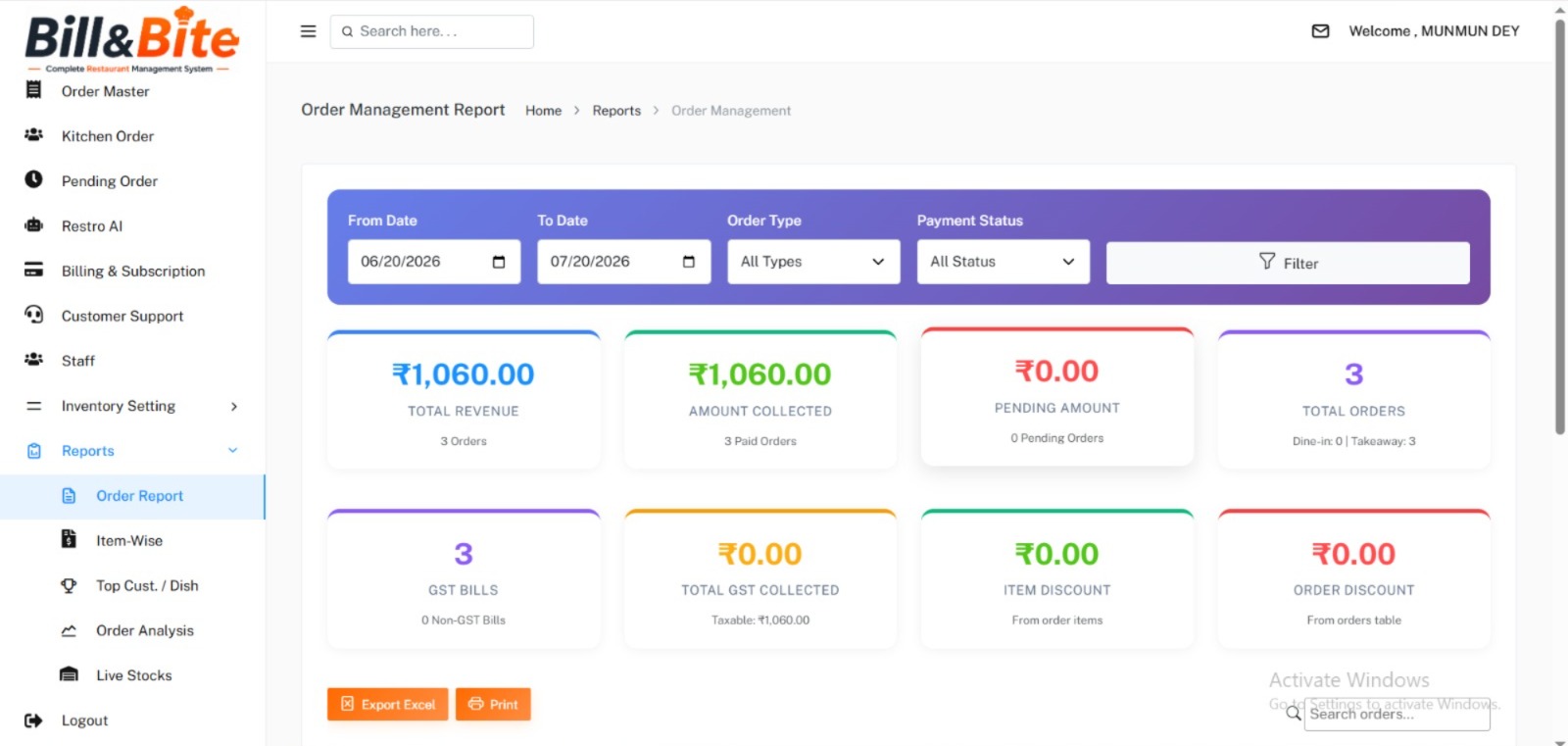 Reports and Analytics